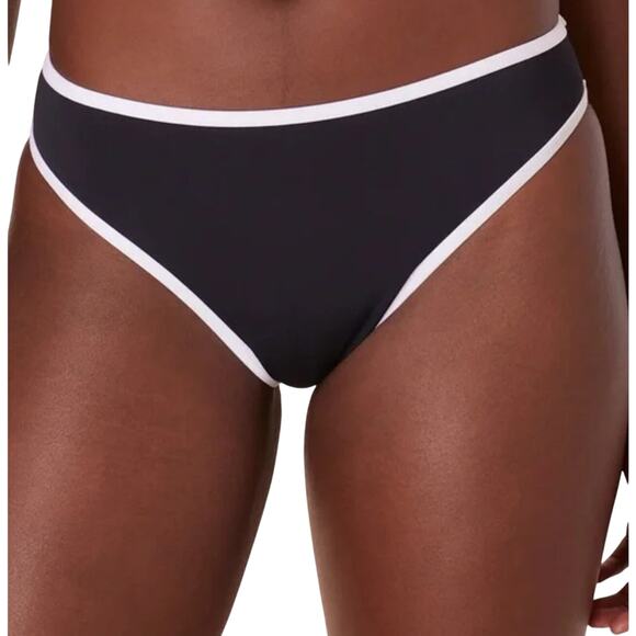 NWOT Andie Swim The Bells Bikini Bottom Women’s Small Cream and Black 1848 - Picture 1 of 6